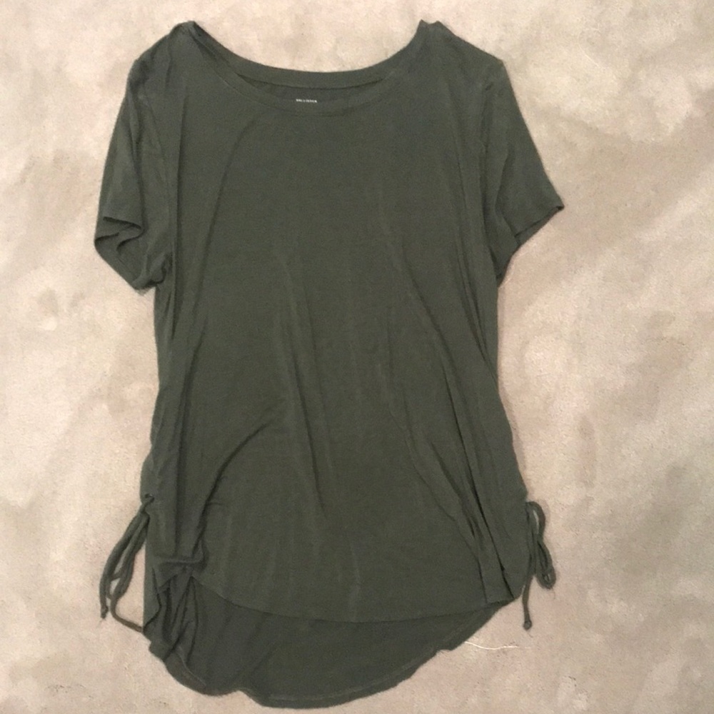 Hollister Green Top With Laced Sides Size L
